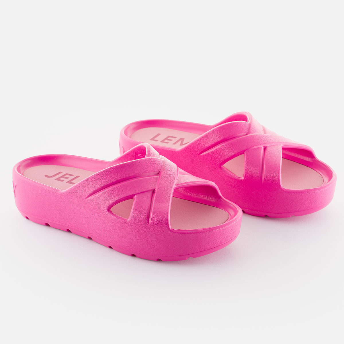 Neon pink sale jelly slides